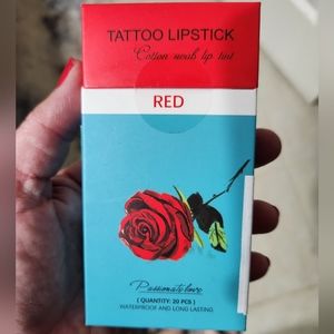 20 Pcs Tattoo Lipstick Cotton Swab Long Lasting Waterproof Disposable Portable